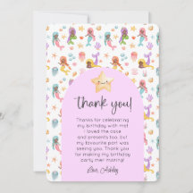 Mermaid Aniversário Foto Obrigado