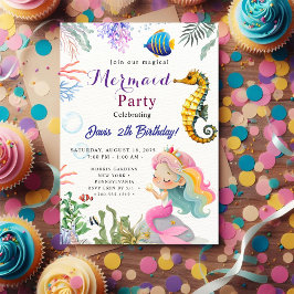 Convites Mermaid Birthday Bash