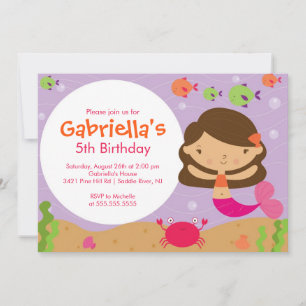 Convites Mermaid Birthday Invitation