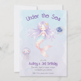 Convites Mermaid Birthday Invitation