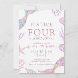 Convites Mermaid Birthday Invitation