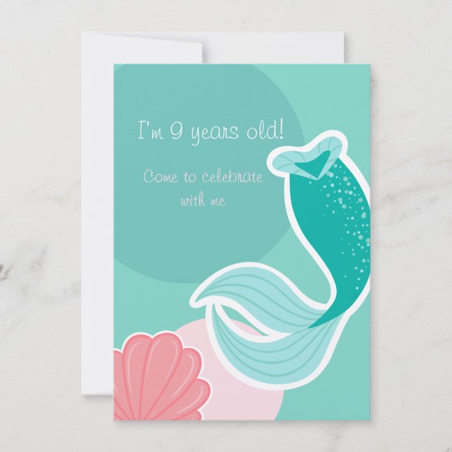 Convites Mermaid dreams birthday invitation (Frente)