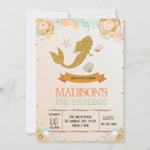 Convites Mermaid invitation