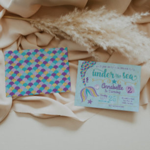 Convites Mermaid Invitation Under The Sea Invite