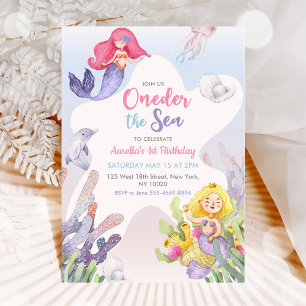 Convites Mermaid Oneder, Partido do primeiro aniversario do