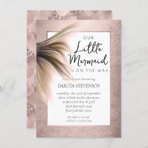 Convites Mermaid Posh   Dusty Terracotta Little Chá de fral