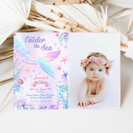 Convites Mermaid primeiro aniversario Oneder The Sea Party