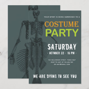 Convites Mermaid Skeleton Festa de Halloween