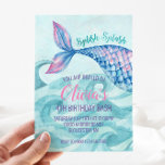 Convites Mermaid Watercolor Birthday<br><div class="desc">Convite de aniversário de Sereia. Sob o Mar,  aniversário de sereia de aquarela.</div>