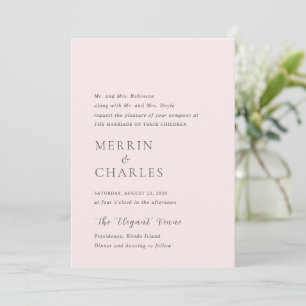 Convites Merrin Blush Elegant Wedding