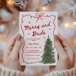 Convites Merry and Bride Whimsical Holiday Bridal Shower