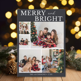 Convites Merry and Bright Minimalist photo Family Christmas