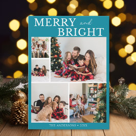 Convites Merry and Bright Minimalist photo Family Christmas