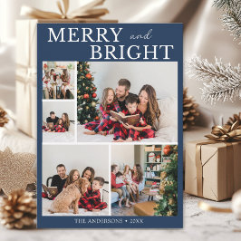 Convites Merry and Bright Minimalist photo Family Christmas