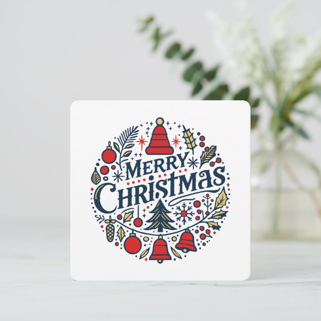 Convites Merry Christmas 3 (Em pé/Frente)