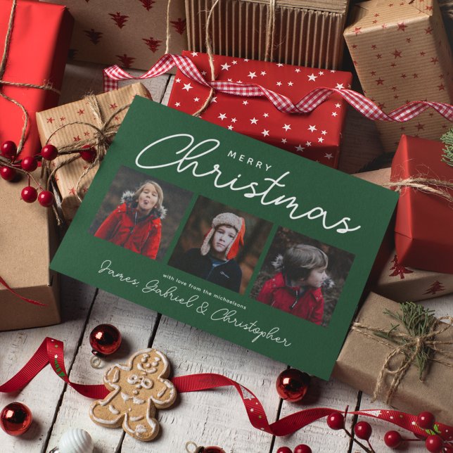 Convites MERRY CHRISTMAS | Adicionar As Suas Fotografias (Criador carregado)