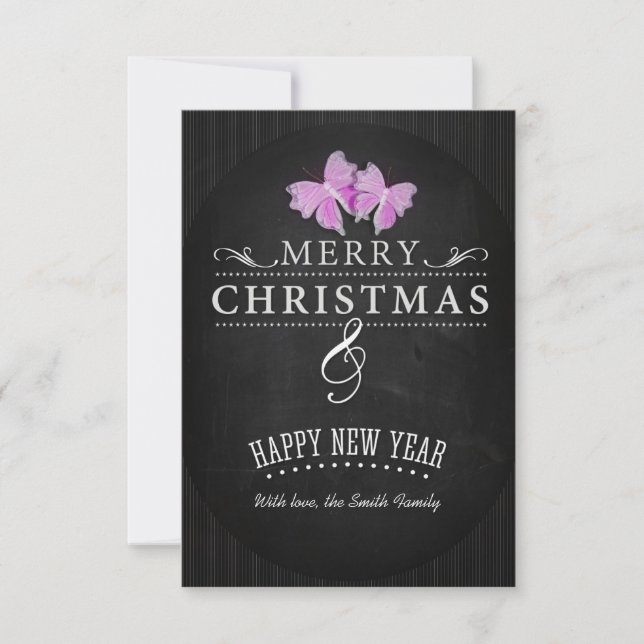 Convites Merry Christmas and Happy New Year (Frente)