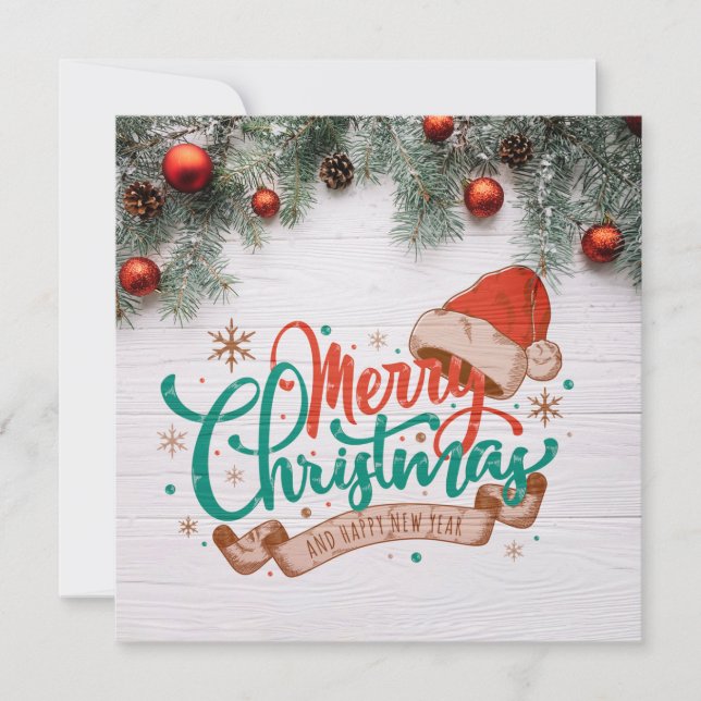 Convites Merry Christmas And Happy New Year (Frente)