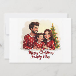 Convites Merry Christmas Family Vibes Invitation
