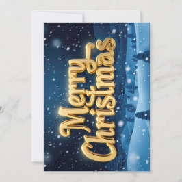 Convites "Merry Christmas" goldene Schrift im Schnee