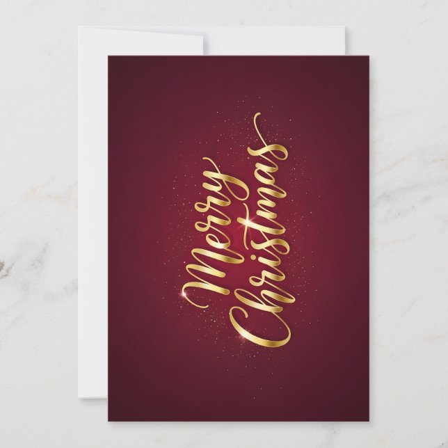 Convites  "Merry Christmas" mit goldglänzender Schrift (Frente)