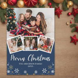 Convites Merry Christmas Modern Photo Family