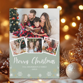 Convites Merry Christmas Modern Photo Family