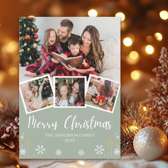 Convites Merry Christmas Modern Photo Family (Criador carregado)