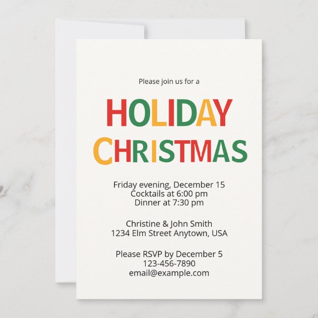 Convites Merry Christmas Party Invitation – Fun & Festive (Frente)