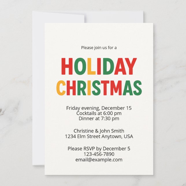 Convites Merry Christmas Party Invitation – Fun & Festive  (Frente)