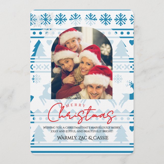 Convites Merry Christmas Personalized Photo Card (Frente)