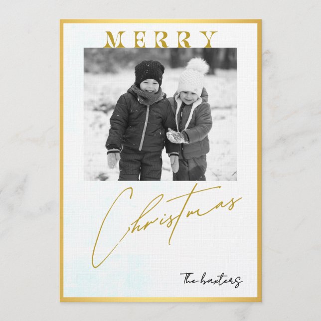 Convites Merry Christmas Personalized Photo Holiday (Frente)