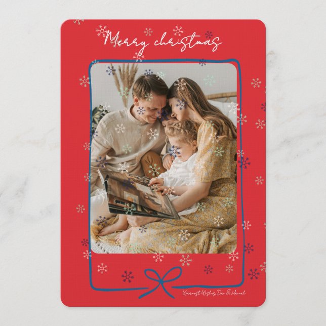 Convites Merry Christmas Personalized Photo Holiday (Frente)