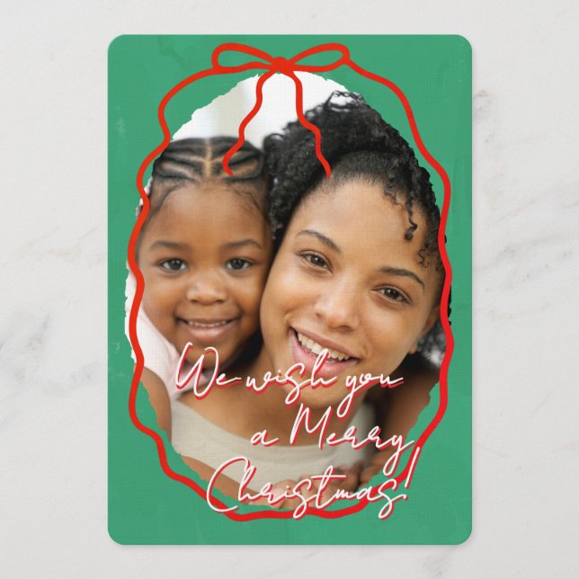 Convites Merry Christmas Personalized Photo Holiday  (Frente)