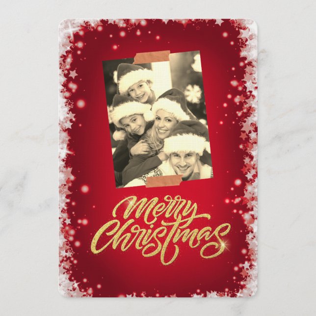 Convites Merry Christmas Personalized Photo Holiday (Frente)