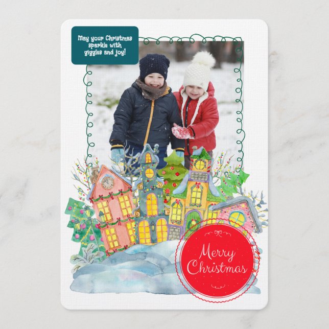 Convites Merry Christmas Personalized Photo Holiday (Frente)