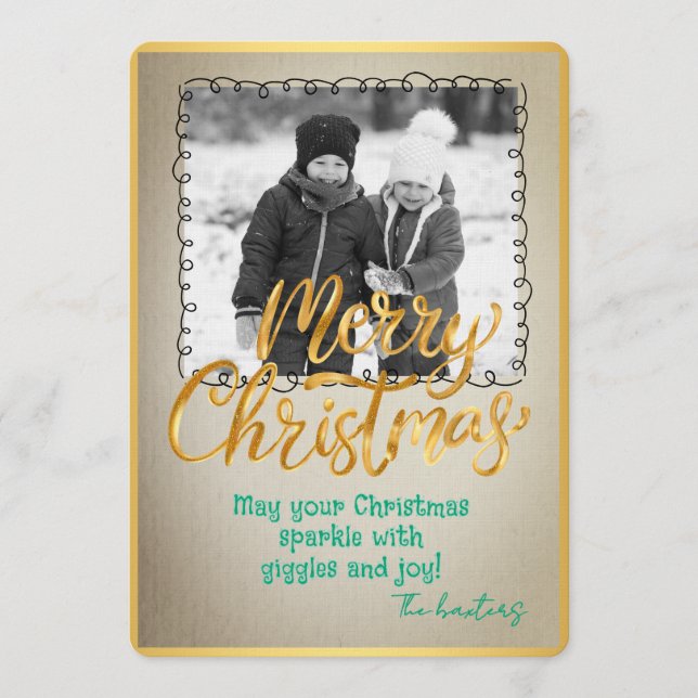 Convites Merry Christmas Personalized Photo Holiday (Frente)
