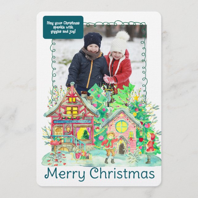 Convites Merry Christmas Personalized Photo Holiday (Frente)