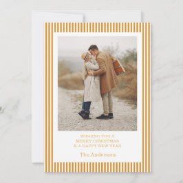 Convites Merry Christmas Photo Collage Gold Holiday Card