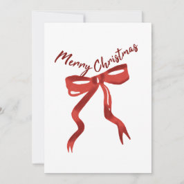 Convites Merry Christmas Red Bow Greeting Card