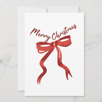 Convites Merry Christmas Red Bow Greeting Card