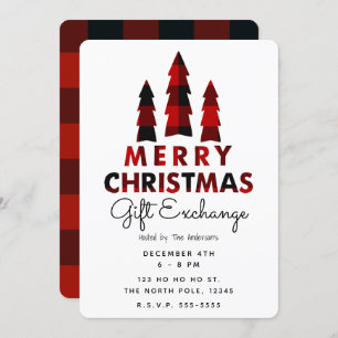 Convites Merry Christmas Tres Xadrez Holiday Exchange