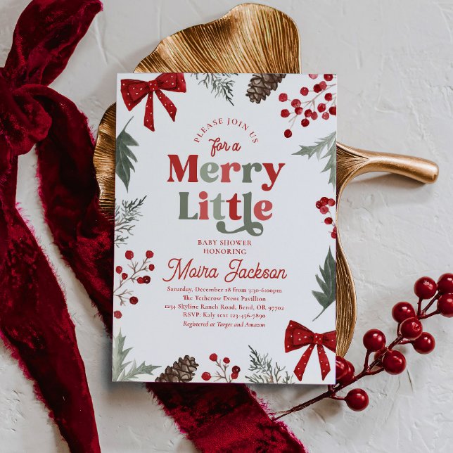 Convites Merry Little Baby Shower Invitation (Criador carregado)