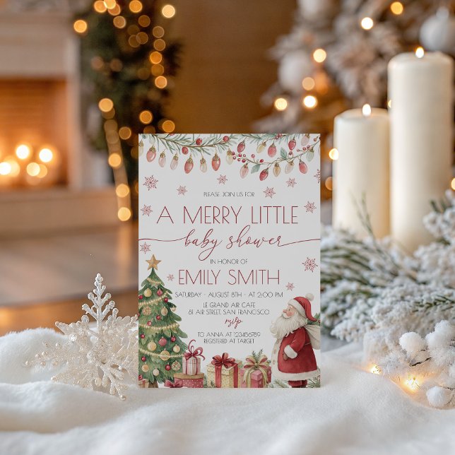 Convites Merry Little Baby Shower Invite (Criador carregado)