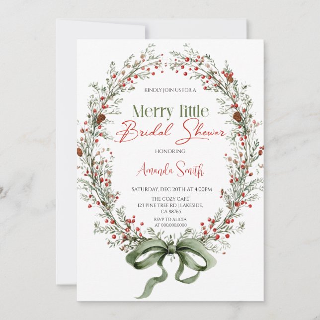 Convites  Merry little botanical Bridal shower Invitation (Frente)