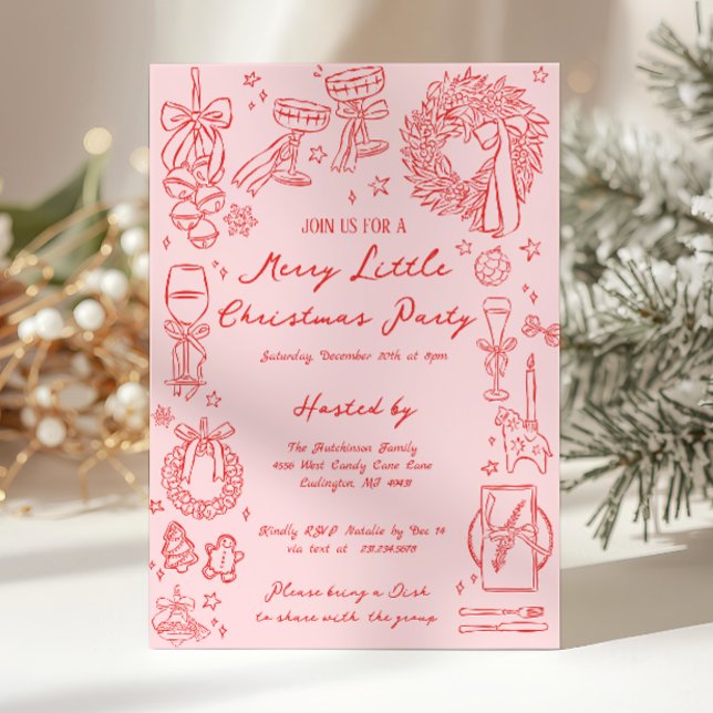 Convites Merry Little Christmas Party Invitation (Merry Little Christmas Party Invitation)