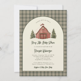Convites Merry Little Christmas Rustic Baby Shower  
