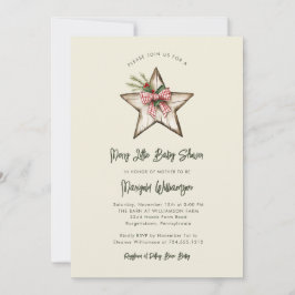 Convites Merry Little Christmas Rustic Baby Shower  Invitat