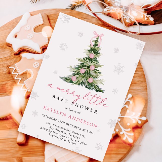 Convites Merry Little Christmas Tree Baby Shower (Criador carregado)