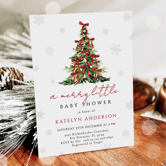 Convites Merry Little Christmas Tree Baby Shower (Criador carregado)